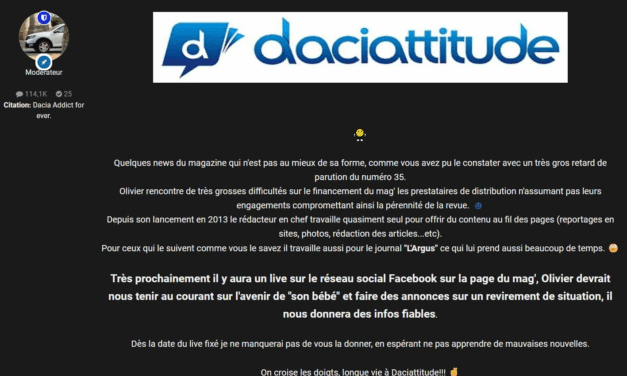 Daciattitude en difficulté : quel avenir pour le magazine des fans de Dacia ?