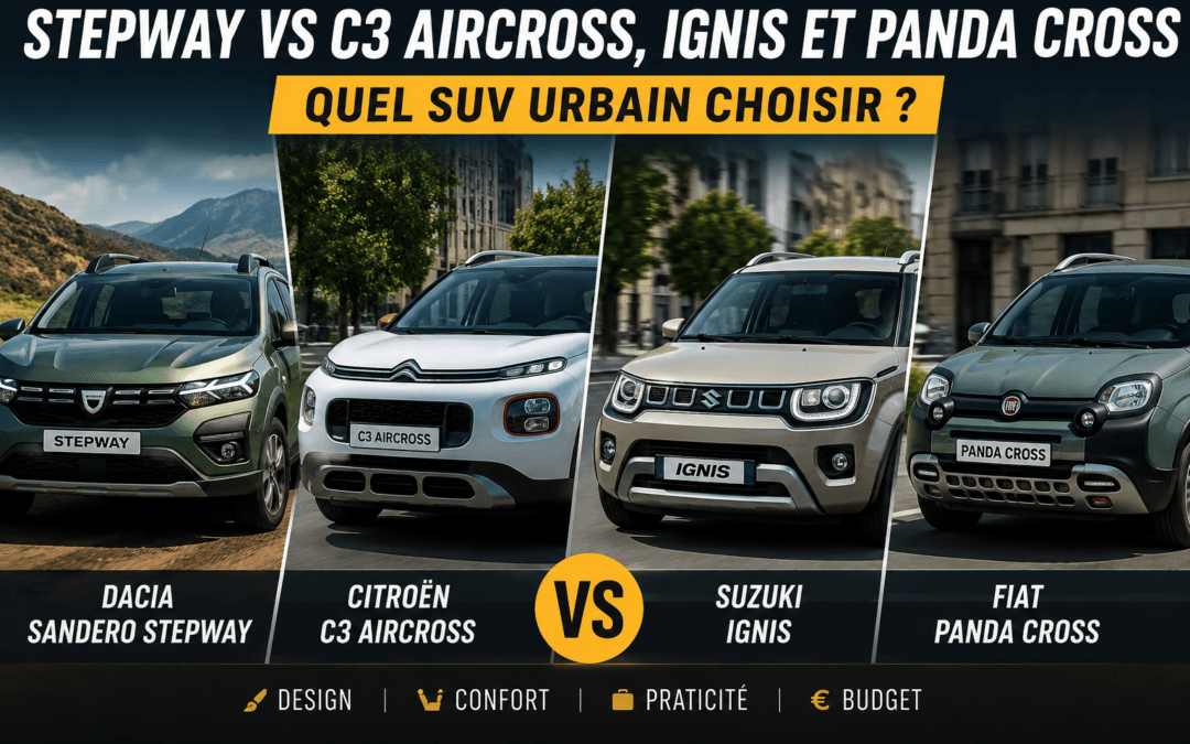 Dacia Sandero Stepway vs Citroën C3 Aircross, Suzuki Ignis et Fiat Panda Cross : quel SUV urbain choisir ?